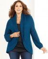 This plus size cardigan from INC is a cozy layering solution -- perfect for medium temperatures! (Clearance)