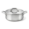 With a copper core layered between aluminum and finished with magnetic stainless steel exterior, this 5-quart Dutch oven with lid is designed for the modern at-home chef.