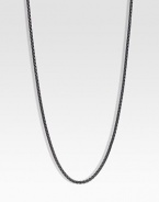 From the Chain Collection. A simple box link design that's perfect with all your favorite enhancers or simply on it's own. Blacked sterling silverLobster clasp closureLength, about 24Imported 