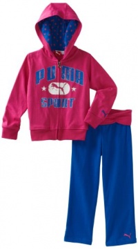 Puma - Kids Girls 2-6X Little Hoodie And Pant Set, Pink, 5 Puma - Kids Girls 2-6X Little Hoodie And Pant Set, Pink, 5