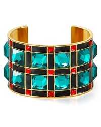 It's hip to be square: this kate spade new york cuff makes a geometric statement, crafted of gold plated metal with oh so angular stone detailing. It's hip to be square: this kate spade new york cuff makes a geometric statement, crafted of gold plated metal with oh so angular stone detailing.