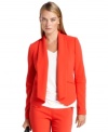 Perfect for a polished night out or a fashion-forward day at work, Calvin Klein's open-front crepe jacket is a statement-making piece. (Clearance)