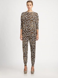 Soft fine-knit wool, in a slouchy silhouette patterned with an exotic leopard print.Rib-knit crewneck and cuffsLong sleevesWoolDry cleanMade in ItalyModel shown is 5'10 (177cm) wearing US size 4. Soft fine-knit wool, in a slouchy silhouette patterned with an exotic leopard print.Rib-knit crewneck and cuffsLong sleevesWoolDry cleanMade in ItalyModel shown is 5'10 (177cm) wearing US size 4.
