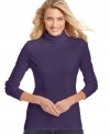 Strike a casual note in Karen Scott's easy turtleneck top. It's essential style at a fantastic price!
