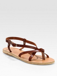 A strappy essential in ultra-smooth leather and finished with an adjustable ankle strap. Stacked platform, ½ (15mm)Leather upperAdjustable ankle strapLeather lining and soleMade in Greece A strappy essential in ultra-smooth leather and finished with an adjustable ankle strap. Stacked platform, ½ (15mm)Leather upperAdjustable ankle strapLeather lining and soleMade in Greece