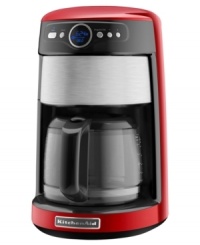 Never compromise flavor or freshness. An easy-to-read display features time since brewed and a clock with 24-hour programmable features, so you can set this early riser to greet you every morning with an enticing cup of your favorite brew. Select an auto shutoff time for peace of mind with every blend. 1-year warranty. Model KCM222. Never compromise flavor or freshness. An easy-to-read display features time since brewed and a clock with 24-hour programmable features, so you can set this early riser to greet you every morning with an enticing cup of your favorite brew. Select an auto shutoff time for peace of mind with every blend. 1-year warranty. Model KCM222.