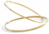 2 Inch Medium-Large Dangle Hoop Pipe Earrings, Hypoallergenic Gold Tone Polished Finish, Omega Leverback Closures