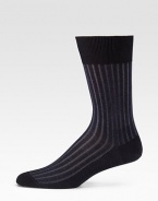 A silky, lustrous finish in fil d'ecosse cotton, ribbed with striking color and detailed with a hand-linked toe for a more durable life. Mid-calf height Cotton; machine wash Imported