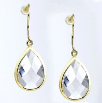 B. Brilliant 18KT Gold Over Sterling Silver Teardrop Dangle Earrings B. Brilliant 18KT Gold Over Sterling Silver Teardrop Dangle Earrings