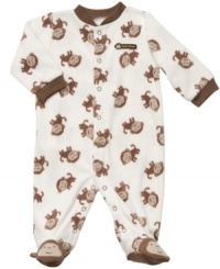 Swing him into cozy comfort with this darling footed coverall from Carter's. Swing him into cozy comfort with this darling footed coverall from Carter's.