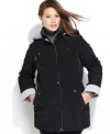 Keep cozy in Nautica's plus size anorak, complete with soft knit trim at the neck and cuffs and a cinched waist for a flattering silhouette.