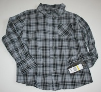 Hurley Boy's Button Down Shirt - Size: Medium 12/14 Black-Plaid Hurley Boy's Button Down Shirt - Size: Medium 12/14 Black-Plaid
