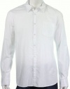 Kenneth Cole Men's What A Sucker White Long Sleeve Pinstripe Dress Shirt, X-Large