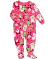She'll have sweet dreams of holiday surprises in this festive footed coverall from Carter's.