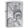 Zippo Lightrer Something Patriotic Emblem, Brushed Chrome