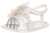 Stuart Weitzman Layette Baby Buddy Sandal (Infant/Toddler),White Metallic,3 M US Infant