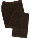 Ralph Lauren Mens Flat Front Dark Brown Corduroy Dress Pants