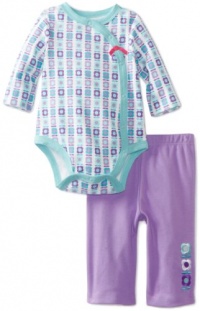 Offspring- Baby Girls Newborn Geo Bodysuit and Pant Set, Lilac, 6 Months Offspring- Baby Girls Newborn Geo Bodysuit and Pant Set, Lilac, 6 Months