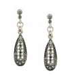 Tasteful tear drops are the perfect accent to any ensemble. 2028's glittering earrings feature a graceful shape highlighting round-cut hematite crystals set in silver tone mixed metal. Approximate drop: 1 inch.