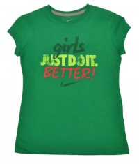 NIKE Girls' Girls Just do it Better T-shirt Green-Medium NIKE Girls' Girls Just do it Better T-shirt Green-Medium