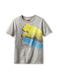 PUMA Boy's 8-20 Big Print Tee, Grey, Medium PUMA Boy's 8-20 Big Print Tee, Grey, Medium