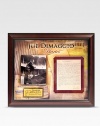 Joe DiMaggio was a model of consistency over his 13-year Yankee career - so much so that he was named an All-Star in every season he played. This piece offers a window into the legend's mind and soul: an original hand-written diary page is double-matted in a shallow shadowbox with a laser-engraved nameplate and an 8 X 10 photograph of DiMaggio on the steps at Yankee Stadium.