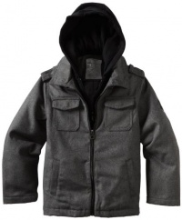 Calvin Klein Boys 8-20 ck Melton Wool Jacket, Charcoal, Large Calvin Klein Boys 8-20 ck Melton Wool Jacket, Charcoal, Large