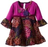 Love U Lots Girls 2-6X Multifloral Brushed Lace Wrap Dress, Magenta, 2T