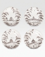 A winsome yet modern plate set features age-old decorative techniques in fine stoneware, lending a dash of adventure to any culinary creation. From the Country Estate CollectionSet of 4Ceramic stonewareEach, 6½ diam.Dishwasher- & microwave-safeImported