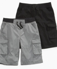 Fit for fun! Elastic at the sides of these cargo shorts from Epic Threads make sure that he's always comfortable and ready for long days of play. Fit for fun! Elastic at the sides of these cargo shorts from Epic Threads make sure that he's always comfortable and ready for long days of play.