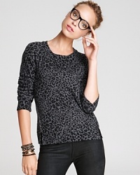 Unleash your passion for animal print and go wild for this Aqua Cashmere sweater. Fabulously ferocious and oh-so soft, it's the perfect way to embolden your workday wardrobe. Unleash your passion for animal print and go wild for this Aqua Cashmere sweater. Fabulously ferocious and oh-so soft, it's the perfect way to embolden your workday wardrobe.