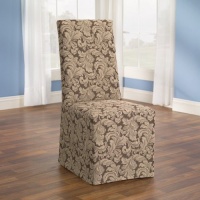 Sure Fit 173925236C_BROWN Scroll Full Dining Room Chair Cover, Brown Sure Fit 173925236C_BROWN Scroll Full Dining Room Chair Cover, Brown