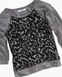 Wild and cozy kids. She can wrap up in the cute comfort of this animal print popover shirt from DKNY. Wild and cozy kids. She can wrap up in the cute comfort of this animal print popover shirt from DKNY.