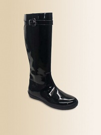 She'll look glam and stay dry in these chic wellies with a patent finish and charming side buckle.Pull-on styleBuckle detailInside zip closureFaux leather or fabric upperFabric liningRubber solePadded insoleNike Air technologyWaterproofImported She'll look glam and stay dry in these chic wellies with a patent finish and charming side buckle.Pull-on styleBuckle detailInside zip closureFaux leather or fabric upperFabric liningRubber solePadded insoleNike Air technologyWaterproofImported