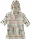 Roxy Kids Girls 7-16 Lemon Ice Poncho Hoodie, Surf Shack Stripe, Medium