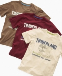 Lace up. These fresh Timberland tees are the perfect stock to outfit his closet for adventure. Lace up. These fresh Timberland tees are the perfect stock to outfit his closet for adventure.
