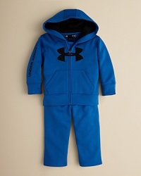 Start him off with the best in stylish activewear. Under Armour's hoodie and pant set are crafted in a light, breathable fabric to set your little walker off on the right foot. Start him off with the best in stylish activewear. Under Armour's hoodie and pant set are crafted in a light, breathable fabric to set your little walker off on the right foot.