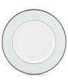 With the bands. The Parker Place accent plate creates instant ambiance with rings of platinum, black and pale blue in sleek bone china. From kate spade new york.