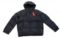 Polo Ralph Lauren Boy's Fleece Lined Hood Down Filled Jacket Navy Blue w/Big Red Pony-Small Polo Ralph Lauren Boy's Fleece Lined Hood Down Filled Jacket Navy Blue w/Big Red Pony-Small
