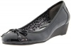 AK Anne Klein Sport Women's Shevanie Wedge Pump,Black SYN,7.5 M US