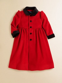 Our princess coat in refined felted wool is tailored for a timeless look with hallmark details in a flattering fit-and-flare princess silhouette.Rounded velvet collarLong sleeves with velvet cuffsVelvet-covered button-frontTwo flap-welt hip pocketsFront and back shaping seamsFully linedWoolDry cleanImported Please note: Number of buttons may vary depending on size ordered. Our princess coat in refined felted wool is tailored for a timeless look with hallmark details in a flattering fit-and-flare princess silhouette.Rounded velvet collarLong sleeves with velvet cuffsVelvet-covered button-frontTwo flap-welt hip pocketsFront and back shaping seamsFully linedWoolDry cleanImported Please note: Number of buttons may vary depending on size ordered.
