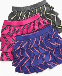 Ruffle up her skirt style with these fun scooter skirts from So Jenni. Ruffle up her skirt style with these fun scooter skirts from So Jenni.