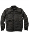 This stylish quilted shirt jacket by Quicksilver has lots of convenient pockets and very little inconvenient bulk.