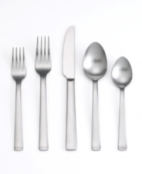 With straight handles turned up at the tip, the Norse 45-piece flatware set puts sleek, Scandinavian style in your hands. Softened with an all-over satin finish for casual everyday style. Includes service for you and seven guests, plus a coordinating hostess set. With straight handles turned up at the tip, the Norse 45-piece flatware set puts sleek, Scandinavian style in your hands. Softened with an all-over satin finish for casual everyday style. Includes service for you and seven guests, plus a coordinating hostess set.