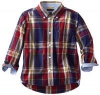 Tommy Hilfiger Boys 2-7 Long Sleeve Chip Plaid Woven Shirt, Flag Blue, 2 Regular Tommy Hilfiger Boys 2-7 Long Sleeve Chip Plaid Woven Shirt, Flag Blue, 2 Regular