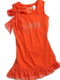 GUESS Kids Girls Big Girl Tank Top with Chiffon and Rhine, ORANGE (10/12) GUESS Kids Girls Big Girl Tank Top with Chiffon and Rhine, ORANGE (10/12)