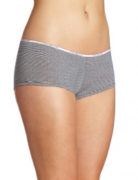 Tommy Hilfiger Women's Classic Boy Short, Navy Stripe, Large Tommy Hilfiger Women's Classic Boy Short, Navy Stripe, Large