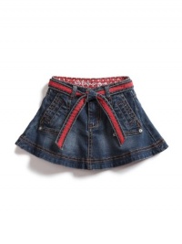 GUESS Kids Girls Denim Skirt, MEDIUM STONE (5) GUESS Kids Girls Denim Skirt, MEDIUM STONE (5)