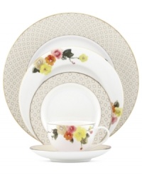 Into the mix. Find something chic and unexpected in the retro blooms and charming lattice of this Waverly Point place setting. Bands of gold tie it together with the modern polish of kate spade new york. Into the mix. Find something chic and unexpected in the retro blooms and charming lattice of this Waverly Point place setting. Bands of gold tie it together with the modern polish of kate spade new york.