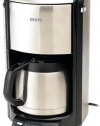 KRUPS FMF514 Programmable 10-Cup Coffee Maker with?Double Wall Thermal Carafe?and LED control panel,?Black